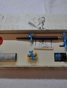Kalligraphie Set 0160 türkis mit Holzschreibfeder und 10 ml Tinte  in einer Geschenkbox - Aschaffenburg