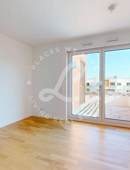 Neubau Erstbezug: Geschmackvolle 1-Zimmer-Wohnung mit Einbauküche & Dachterrasse - Frankfurt (Main)