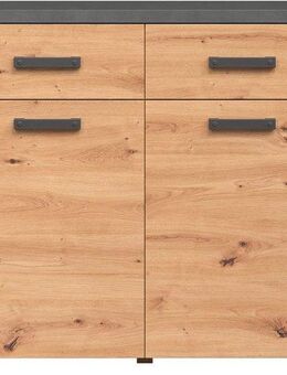 Home affaire Kommode Ambres (1 St), Kommode mit 2 Türen & 2 Schubladen - (B/T/H) 116/35/91 cm