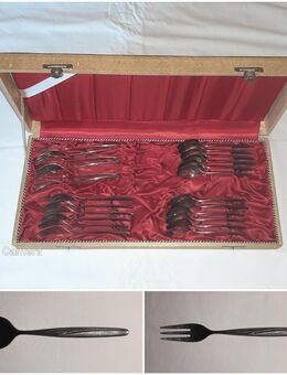 WMF Heidelberg versilbertes Besteck in 90er Auflage Kuchengabeln Kaffelöffel Set 24 Teile Besteckkasten - Nürnberg