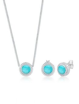 Elli Schmuckset Vintage Boho Howlith Türkis 925 Sterling Silber
