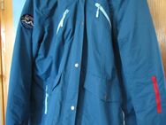 Damen Funktions- Jacke mit Abnehmbarer Kapuze, Strickbündchen ( Gr.52) Blau-Petrol , Neuwertig - Weichs
