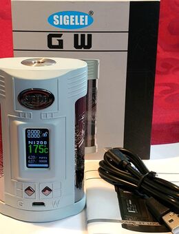 Sigelei GW 257,GRAU/ GUNM. NEU,(FP. 60€)!! REDUZIERT JETZT = FP. 50€ !! Akkuträger, Vape, Mod Box, E-zigarette. !! Aus meiner privaten Sammlungsverkleinerung 🫣🙃!! - Bühl