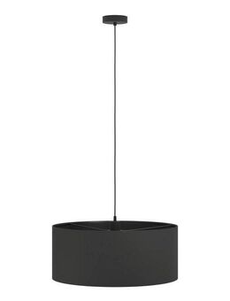 EGLO Hängeleuchte MASERLO 1, ohne Leuchtmittel, Hängelampe Vintage aus Stahl und Textil in Schwarz, E27 Fassung, Ø53cm