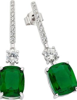 Firetti Paar Ohrstecker Schmuck Geschenk Silber 925 Ohrschmuck Ohrringe Stäbchen Oktagon, mit Glasstein, Zirkonia (synth)