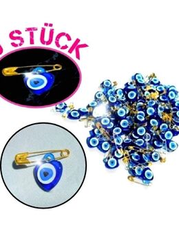 50x Nazar Boncuk Herz mit Goldfarbene Sicherheitsnadel Blaue Auge Böse Blick 10,90 €* - Villingen-Schwenningen