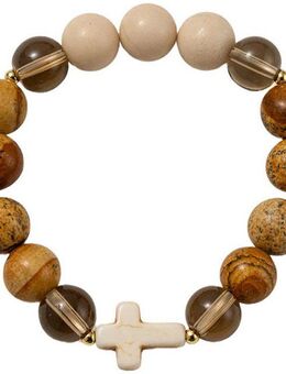 Firetti Armband Schmuck Geschenk Kupfer Armschmuck Armkette Edelstein, Made in Germany - mit Jaspis, Achat, Glasstein, Türkis