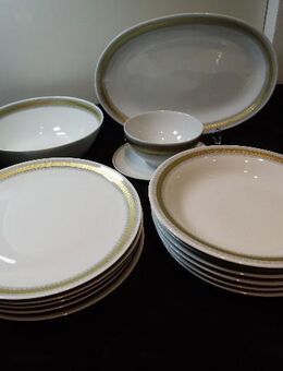 Mitterteich Porzellan Tafelservice weiß-grau-gold 14 tlg. Vintage zus. 39,- - Flensburg