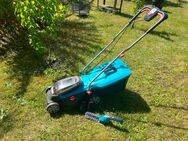 GARDENA Akku Rasenmäher + kleine Akku Heckenschere - Meißen