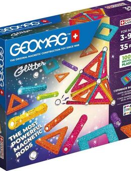 Geomag™ GEOMAG™ Glitter Panels, Recycled Magnetspielbausteine, (35 St), aus recyceltem Material, Made in Europe