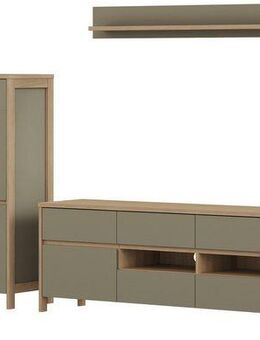 Home affaire Wohnwand Stranda, moderne Anbauwand, Komplettset im Scandi-Style, (3-St), enthält Lowboard, Highboard und Wandboard, 324 cm breit