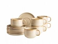 MÄSER Tasse Kaffeetassen-Set Cordelia, aus Steinzeug, Steinzeug, 12er Set, bestehend aus 6 Tassen und 6 Untertassen