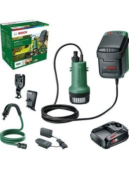Bosch Home & Garden Akku-Gartenpumpe GardenPump 18V-2000, mit Akku 18V/2,5 Ah und Ladegerät