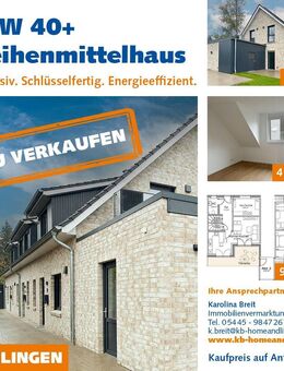 Exklusive schlüsselfertige KFW40+ Reihenmittelhaus inklusive PV-Anlage mit Energiespeicher in Sulinger Top Lage! - Sulingen