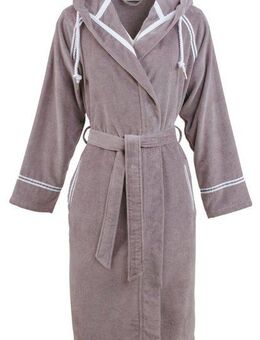 Carl Ross Unisex-Bademantel 438310, Midilänge, Velours, Kapuze, Gürtel, Midilänge