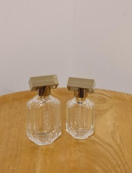 zwei Stück Hugo Boss Flacons Flakon 30ml & 50ml ohne Inhalt goldener Deckel - Essen