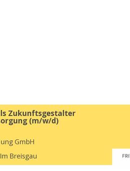 Ingenieur als Zukunftsgestalter Wasserversorgung (m/w/d) - Freiburg (Breisgau)