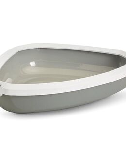 Savic Rincon Ecktoilette mit Rand - grau / weiß