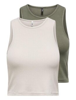 ONLY Crop-Top ONLBELIA S/L CROP TOP CS JRS 2PACK (Packung, 2-tlg)