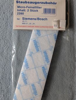 Wolf Staubsaugerzubehör Micro-Feinstfilter Microfilter 2 Stück für Siemens Bosch VS 71.., BBS 21..,22..,24.. - Hamburg Wandsbek