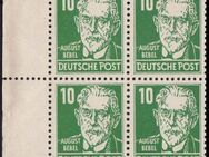 DDR: MiNr. 330 v a X II, 00.00.1953, "Persönlichkeiten aus Politik, Kunst und Wissenschaft: August Bebel", Viererblock Rli, geprüft, postfrisch - Brandenburg (Havel)