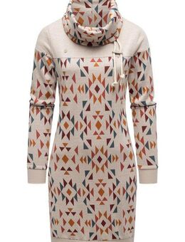 Ragwear Sweatkleid Chlloe Aztec YOUMODO stylisches Langarm Midikleid mit Aztec-Muster