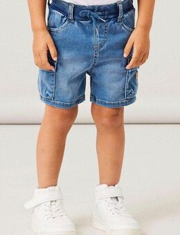 Name It Cargoshorts coole Jeansshorts NMMBEN BAGGY DNM L SHORTS 8610-TO NOOS (Cargotaschen, Baggy Fit, verstellbarer Bund, elastisches Bündchen) mit Used-Optik für mehr Charakter