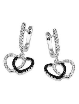 Firetti Paar Creolen Schmuck Geschenk Silber 925 Herzen, mit Zirkonia (synth)