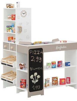 Tanner Kaufladen Supermarkt aus Holz, inkl. Markenminiatur-Faltschachteln, FSC® - schützt Wald - weltweit