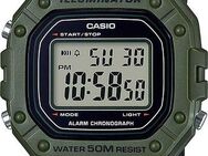 CASIO TIMELESS COLLECTION Chronograph W-218H-3AVEF, Quarzuhr, Armbanduhr, Herrenuhr,Digitaluhr, Resinarmband,Stoppfunktion