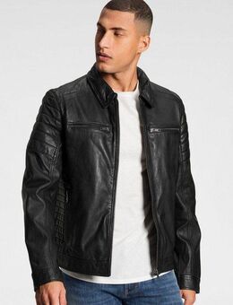 Bruno Banani Lederjacke William aus Lammnappaleder, mit Reißverschlusstaschen, schmal geschnitten