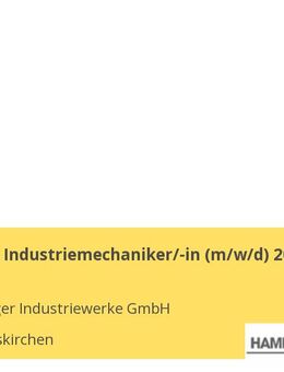 Ausbildung Industriemechaniker/-in (m/w/d) 2026 - Stephanskirchen
