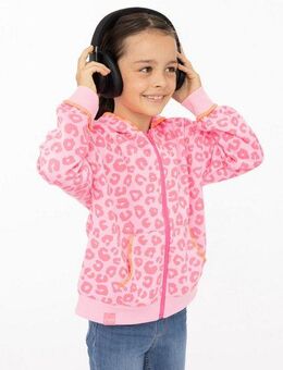 Zwillingsherz Kapuzensweatjacke "Soft Leo" Mini-Me, mit Leo Muster, Zipper und Taschen