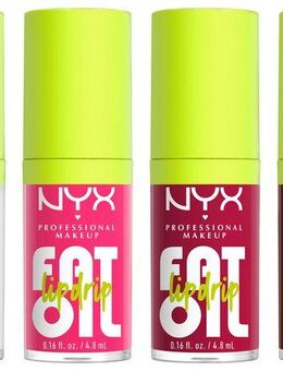 NYX Schmink-Set NYX Professional Makeup Fat Oil Lip Drip Kit, Lip Glos, Nicht klebrig, polstert die Lippen auf, pflegt, glänzendes Finish.