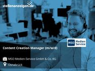 Content Creation Manager (m/w/d) - Osnabrück