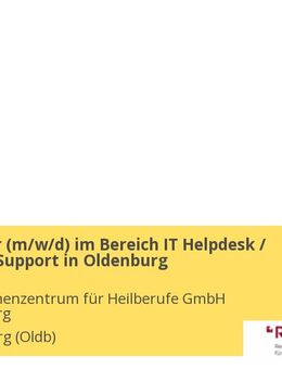 Mitarbeiter (m/w/d) im Bereich IT Helpdesk / First Level Support in Oldenburg - Oldenburg