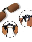 Sonnenbrille ohne Rahmen Braun Überbrille Rechteck Aufsatz Aufzieh Brille 9,90€* in 78052