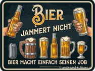 Witziges Blechschild Bier jammert nicht Getränke Bar Kneipe 17x22 cm - München