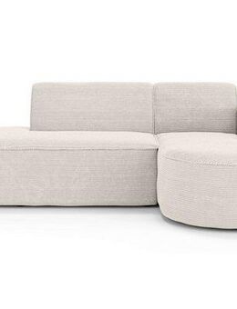 OTTO home Ecksofa ADELLA Design-Sofa mit Recamiere rechts/links, 248/159/76 cm, L-Form mit Wellenunterfederung, runde Form, auch in Cord
