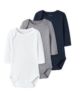 Name It Body NBNBODY 3P LS SOLID NOOS (Packung, 3-tlg)