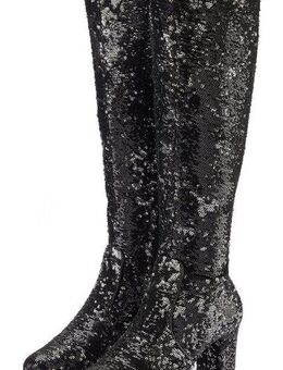 LASCANA Belle Affaire Paillettenverzierter Langschaftstiefel Stiefel Langer Stiefel, Stiefelette, Blockabsatz