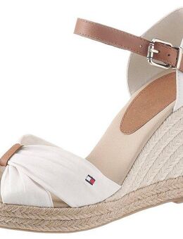 Tommy Hilfiger BASIC OPENED TOE HIGH WEDGE High-Heel-Sandalette, Sommerschuh, Sandale, Keilabsatz, mit dezenter Flagstickerei
