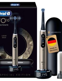 Oral-B Elektrische Zahnbürste iO Series 10, Aufsteckbürsten: 1 St., inkl. 1 Aufsteckbürste, iO Sense Schnellladestation, Lade-Reise-Etui