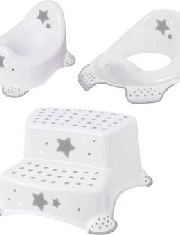 keeeper Töpfchen Stars, weiß, (Set, 3-tlg), Kinderpflege-Set - Töpfchen, Toilettensitz und Tritthocker