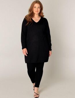 Base Level Curvy V-Ausschnitt-Pullover BAS-ANINE-LONG Feinstrick-Qualität