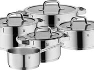 WMF Topf-Set Compact Cuisine, Cromargan® Edelstahl Rostfrei 18/10 (Set, 9-tlg), platzsparend stapelbar, wärmereduzierende Hohlgriffe, Innenskalierung