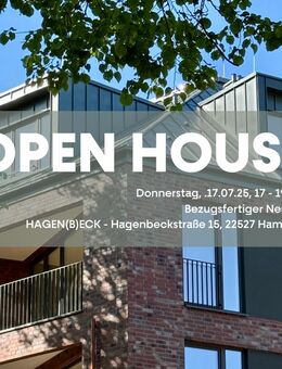 OPEN HOUSE! Donnerstag, 17.07., von 17 - 19 Uhr! Fertiggestellt und einzugsbereit - "HAGEN(B)ECK" - Hamburg