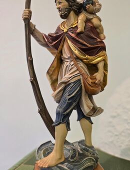 Christopherus mit Jesuskind, bemalte Holzfigur 50cm, Oberammergau - Wolfratshausen