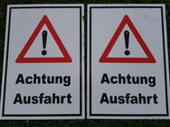 Schild - Achtung Ausfahrt / Vorsicht Fußgänger - Zülpich