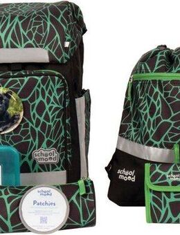 SCHOOL-MOOD® Schulranzen Rebel Air+, Linus (Panther) (Set, 8-tlg), aus recyceltem Material